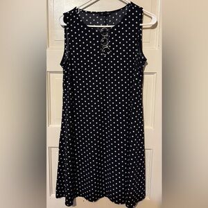 Roz & Ali Black and White Polka Dot Mini Dress